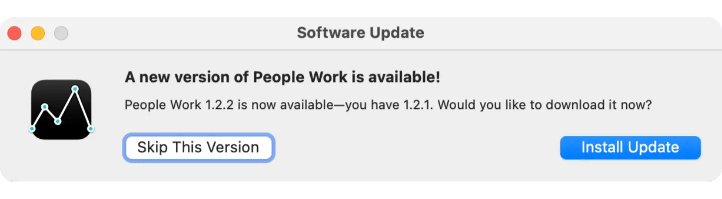 Install Update window