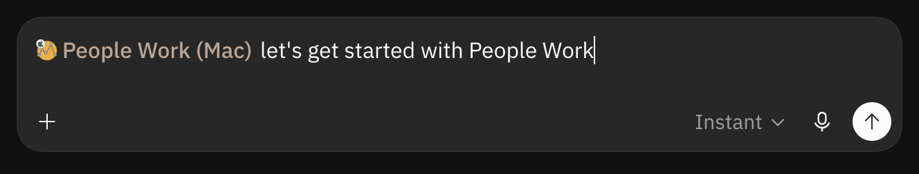 A Codex prompt asking to get started with People Work